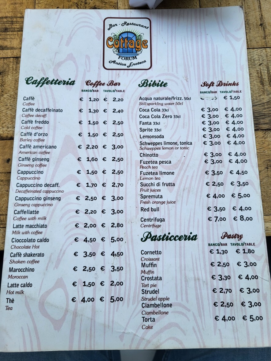 Caffè Roma Antica Enoteca menu 5