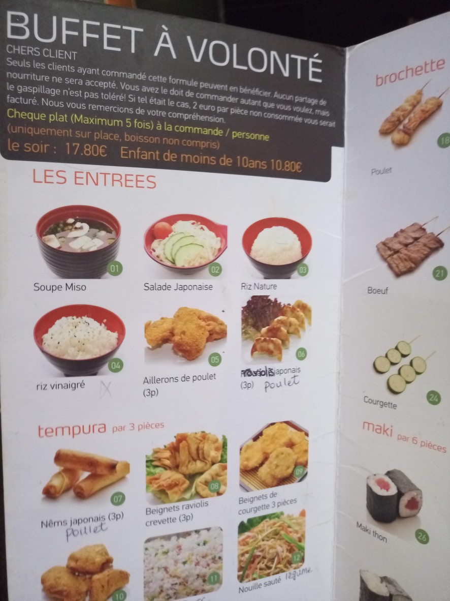 Hoki Sushi menu 1