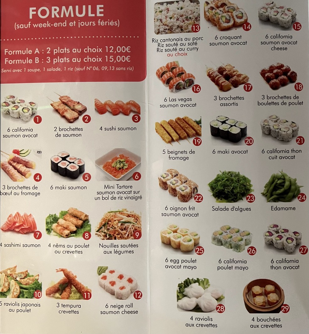 Hoki Sushi menu 2