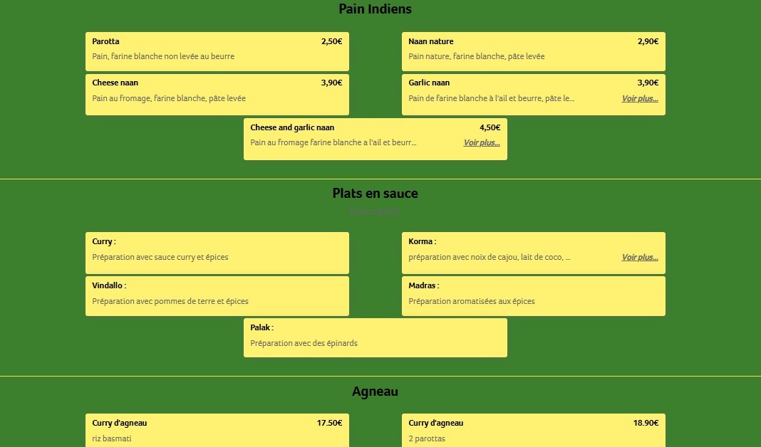 RAASA Indian street food menu 2