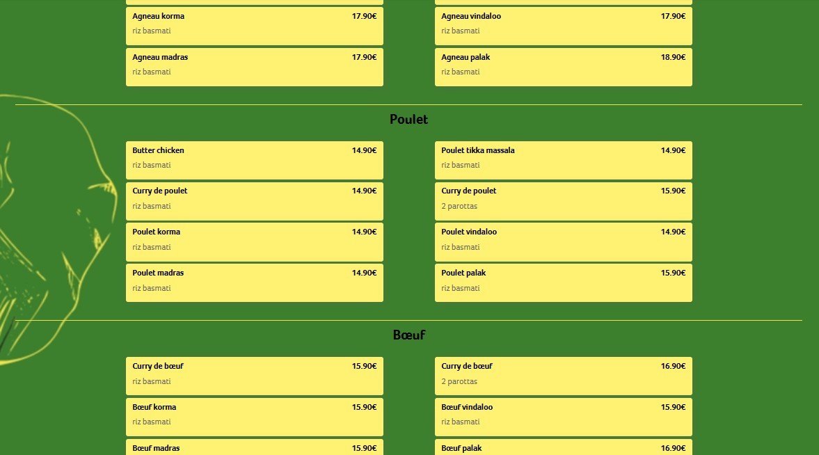 RAASA Indian street food menu 3