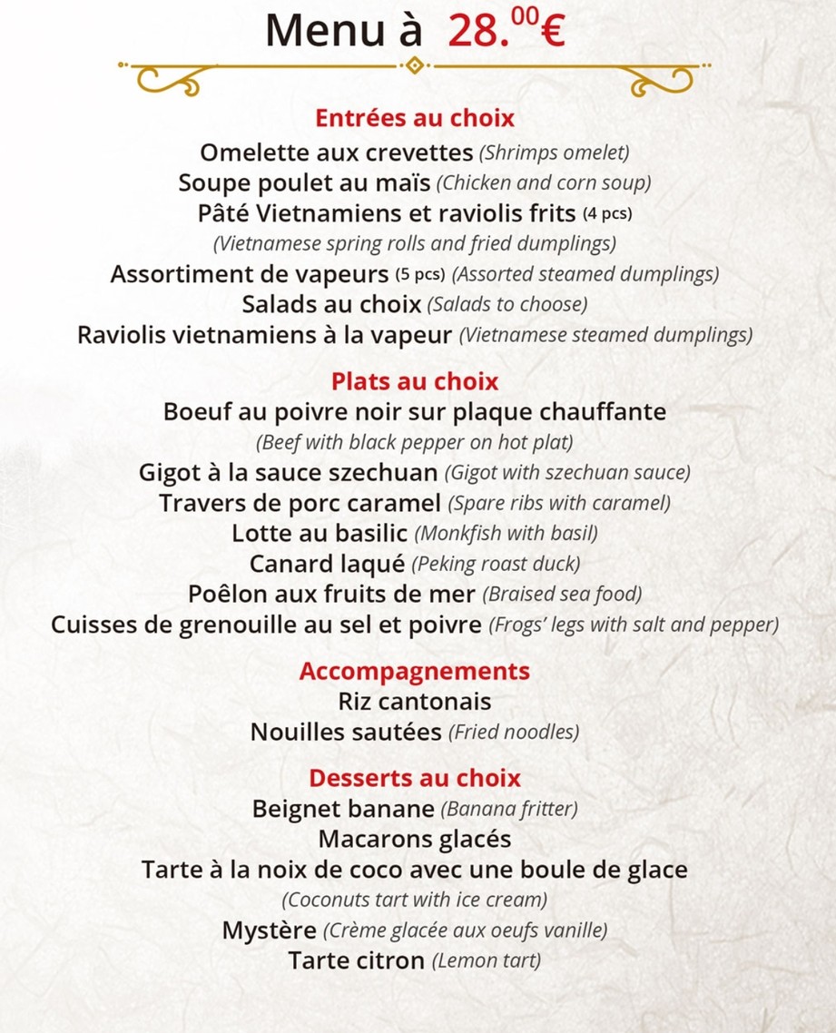 Chez Ming menu 2