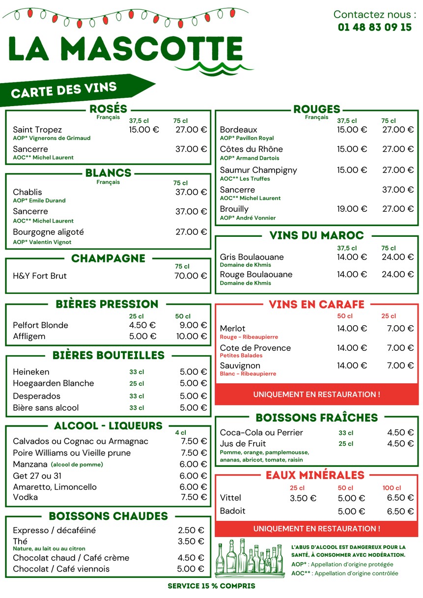 La Mascotte menu 3