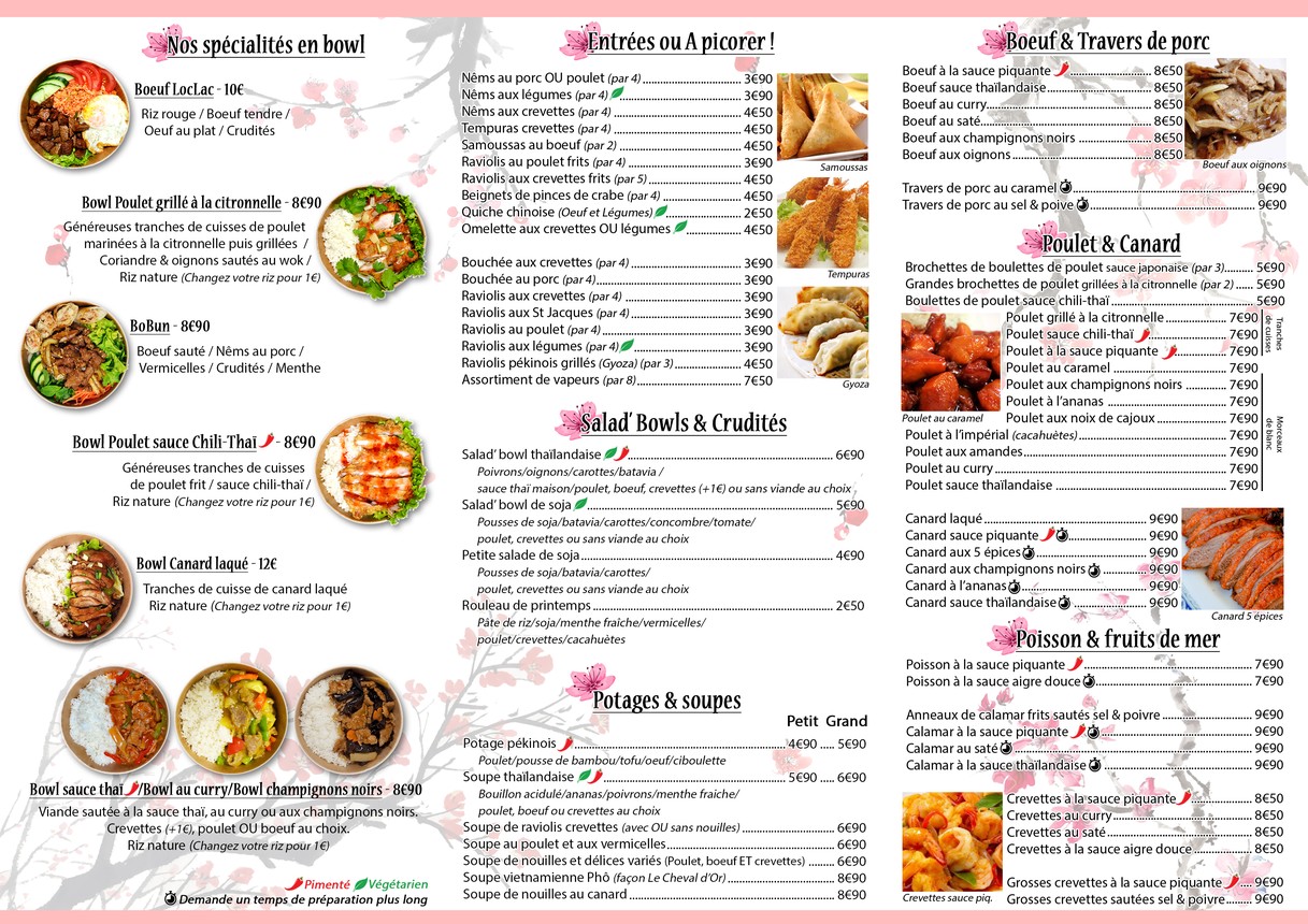 Le Cheval d'Or menu 1