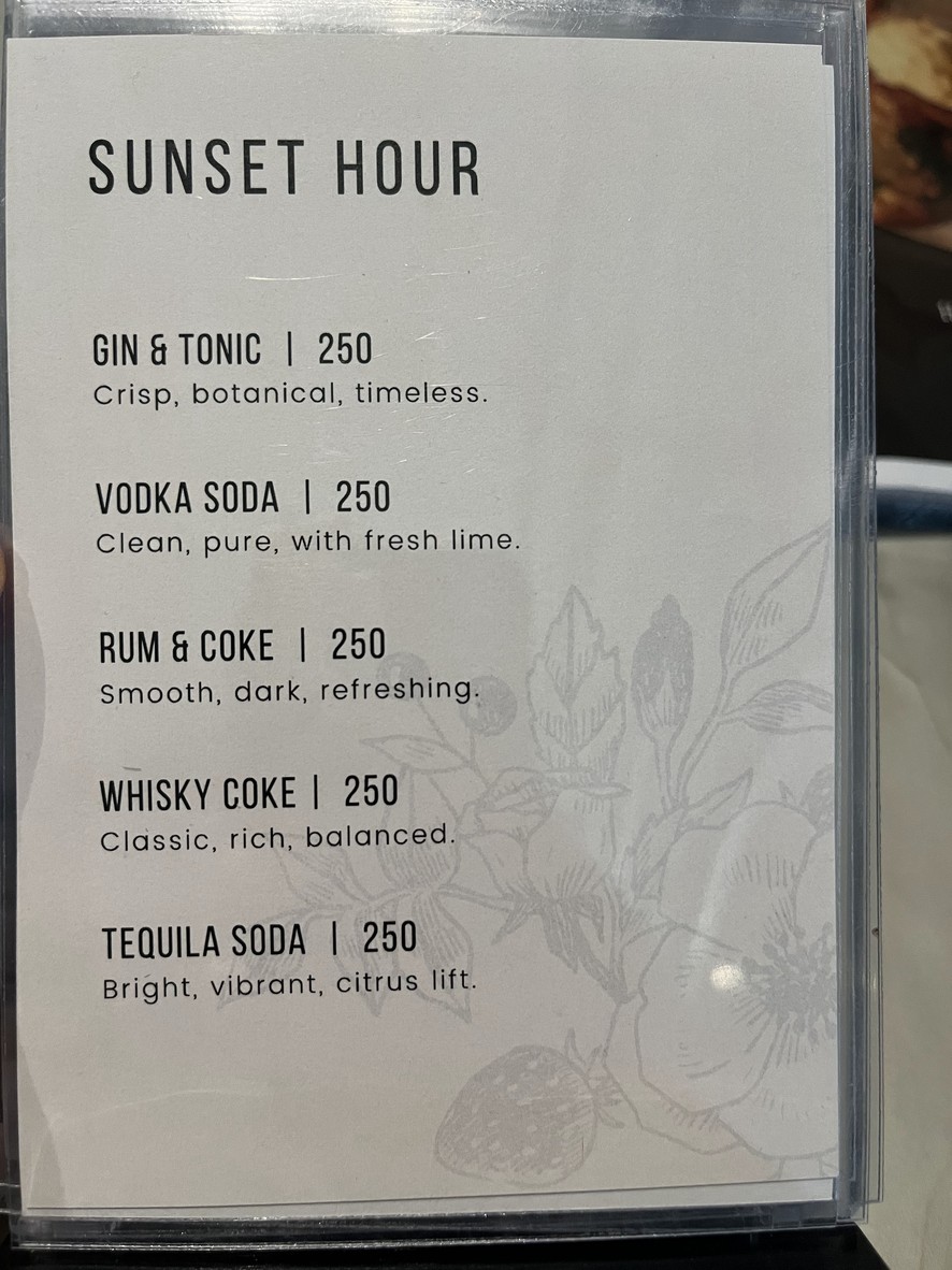Cataleya Estate menu 5