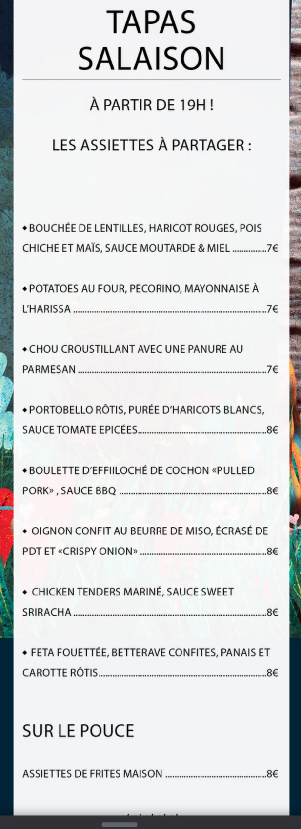 La Karambole menu 2