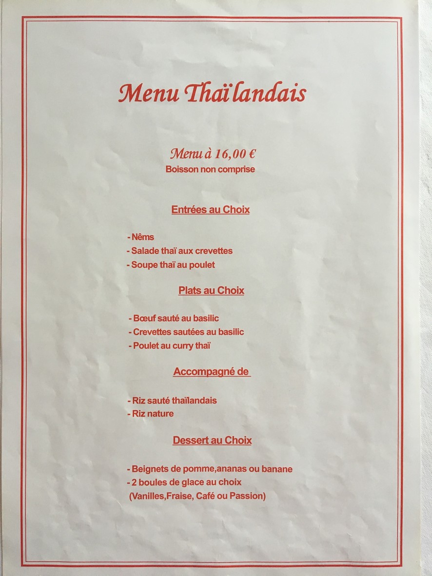 Jardin d'Asie menu 3