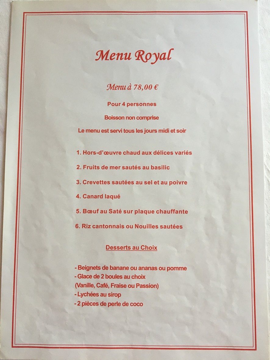 Jardin d'Asie menu 4