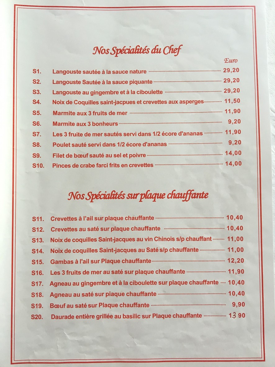 Jardin d'Asie menu 6