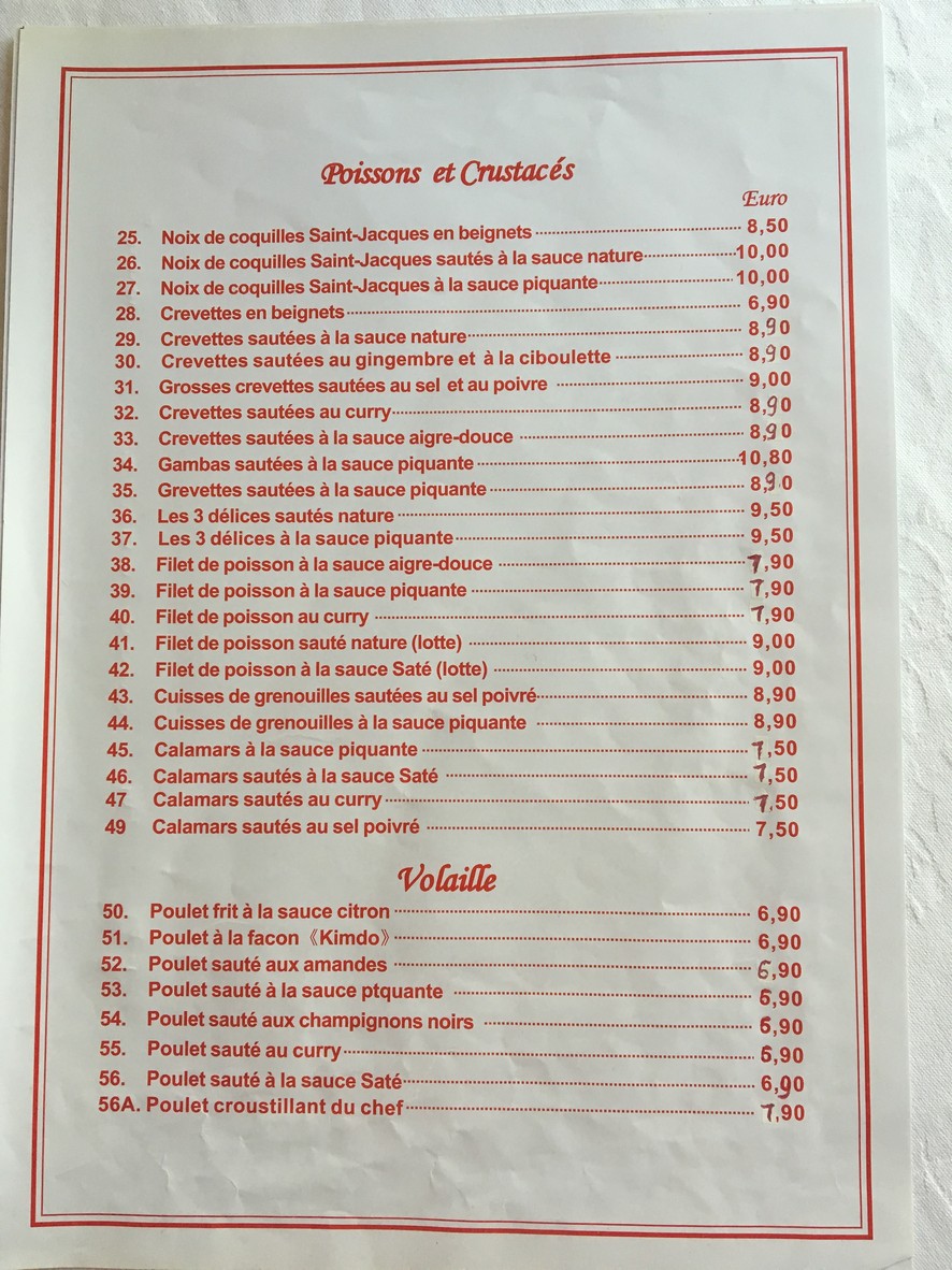 Jardin d'Asie menu 9