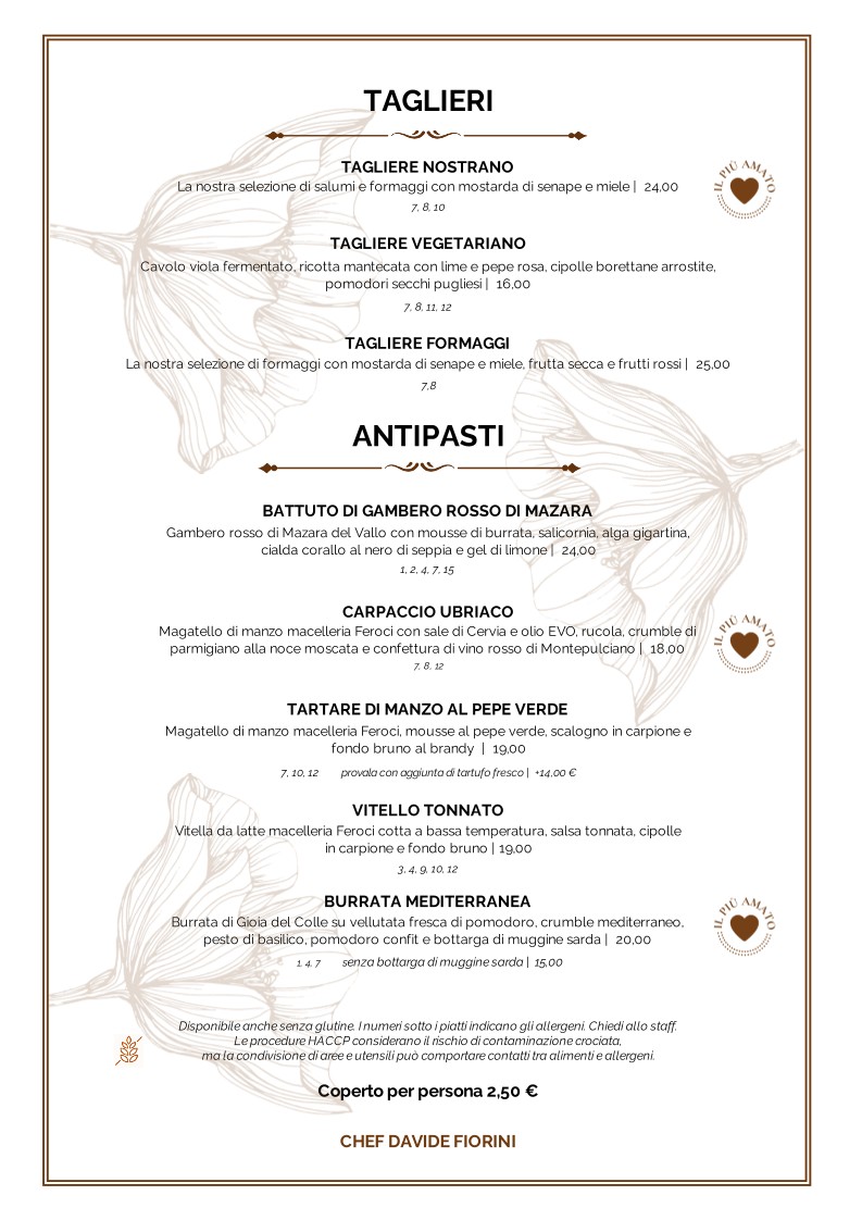 ADESSO Osteria Moderna menu 1