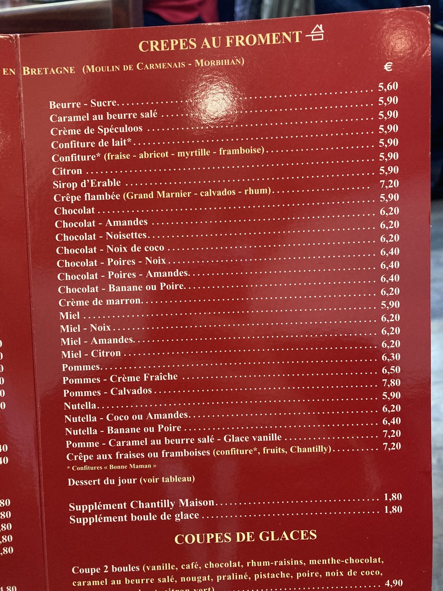 Belle Isle menu 3