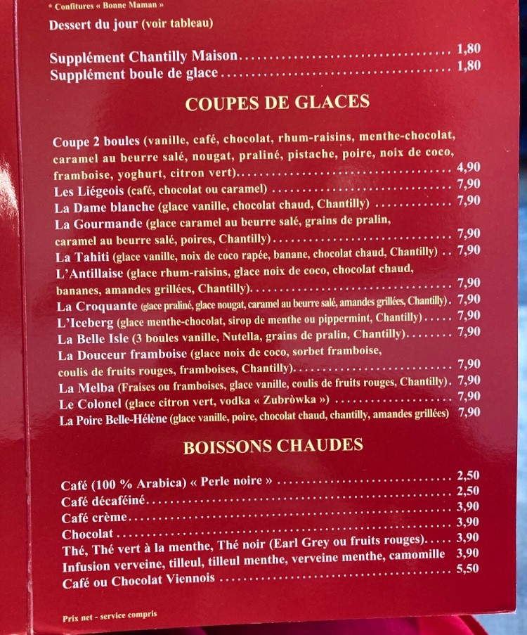 Belle Isle menu 4