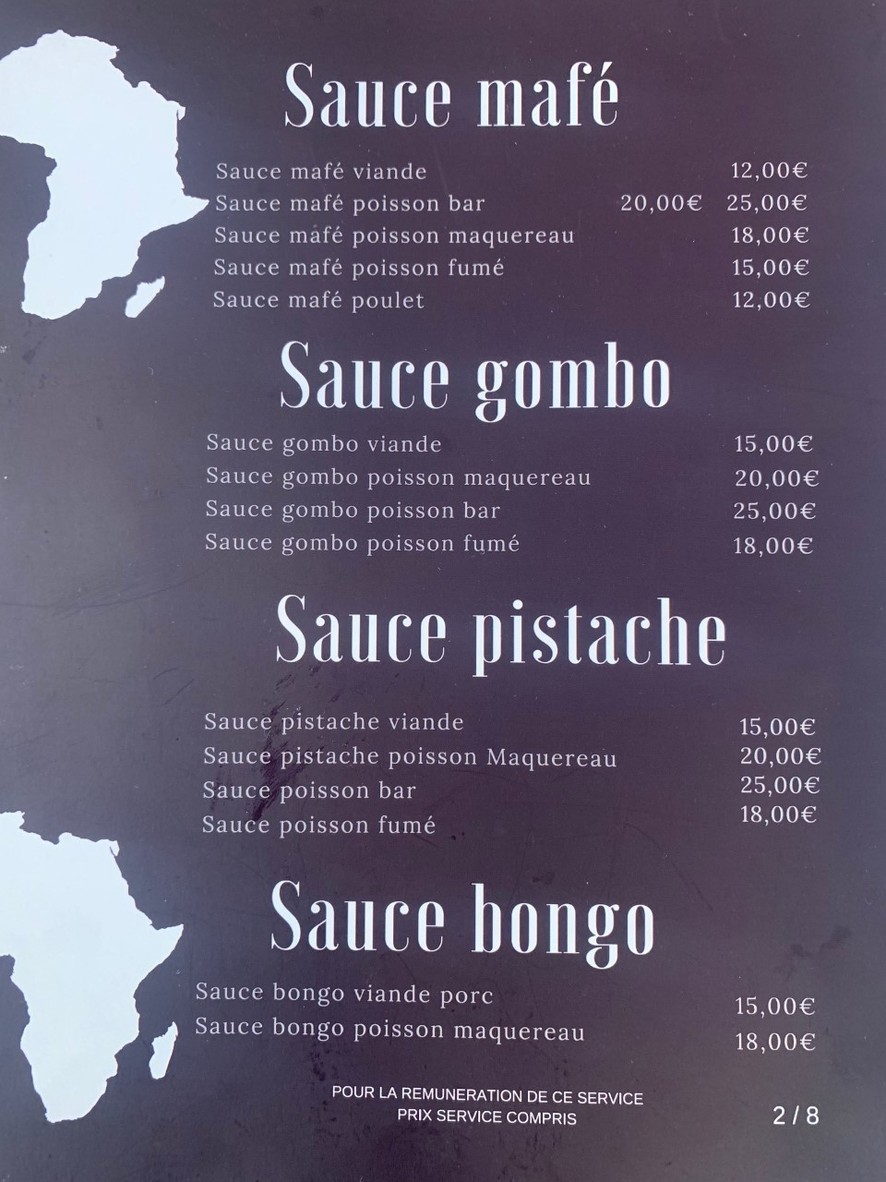 Restaurant Bangou menu 2