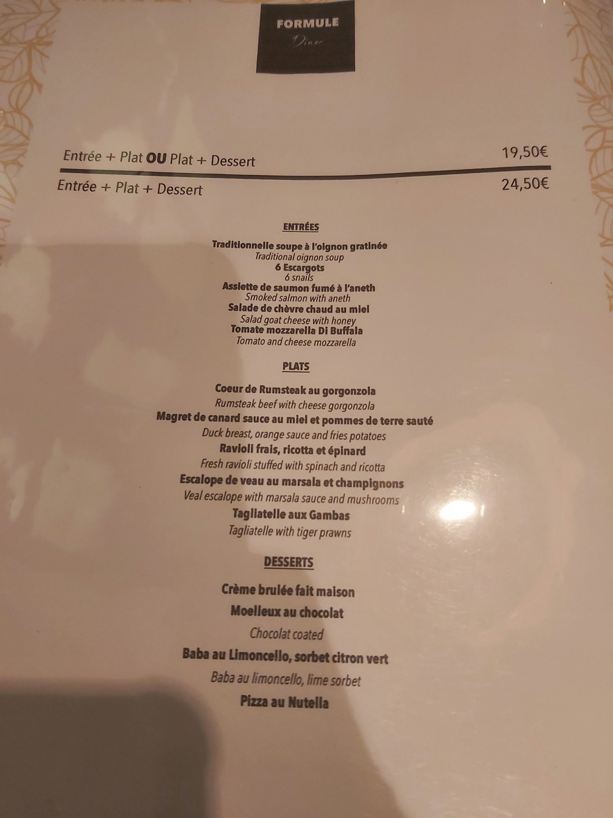 Le Paradiso Restaurant & Pizzeria menu 2