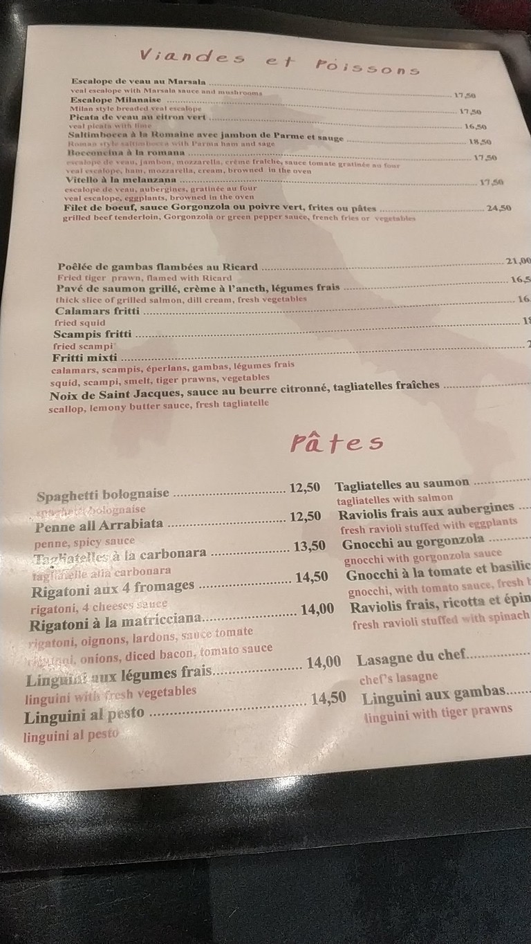Le Paradiso Restaurant & Pizzeria menu 3