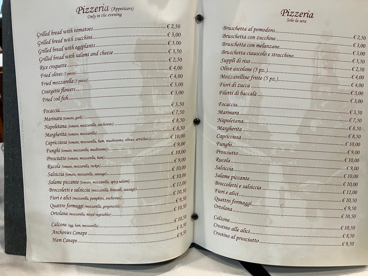 Da Romolo alla Mole Adriana menu 3