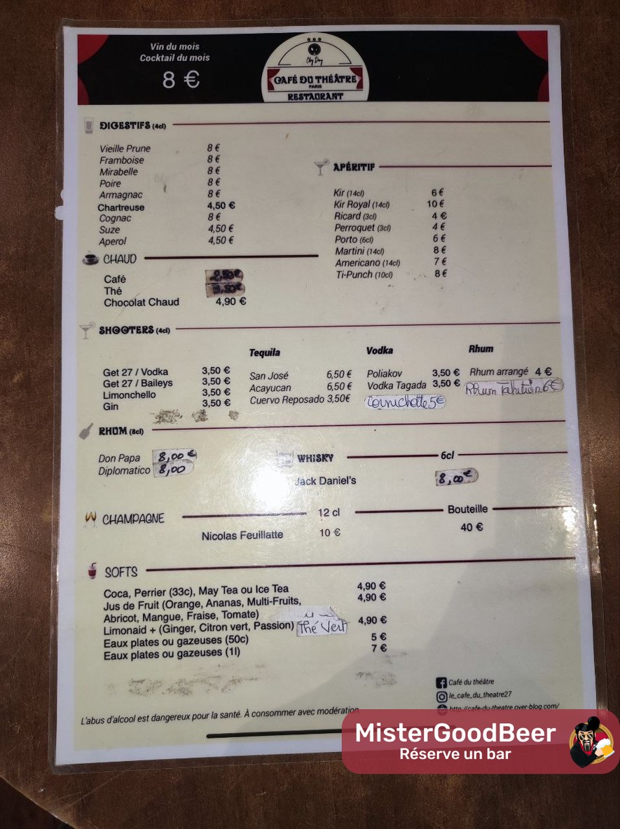 Bar-Restaurante - Café du Théâtre menu 2
