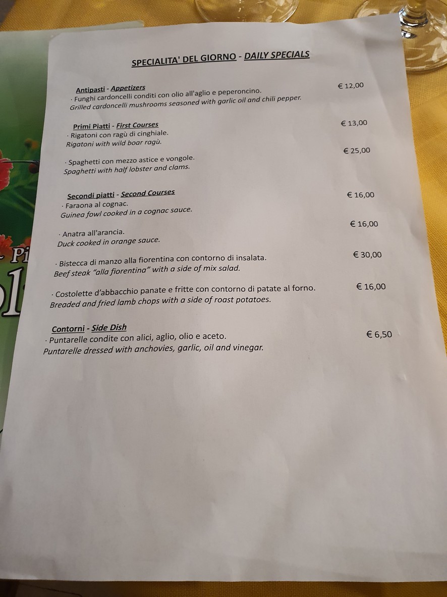 Il Colibrì menu 2