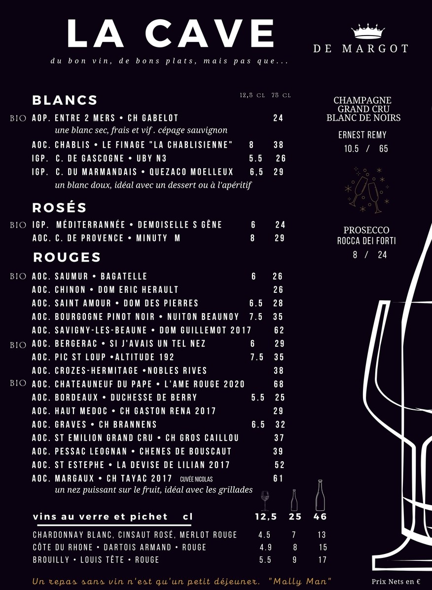 Chez Margot menu 3