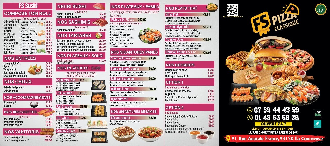FS PIZZA CLASSIQUE menu 1