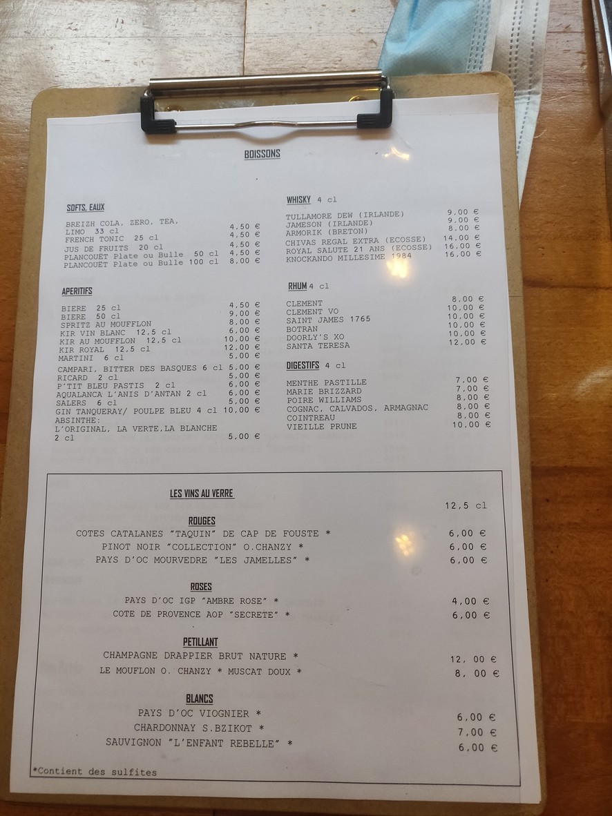 L'Antidote menu 2
