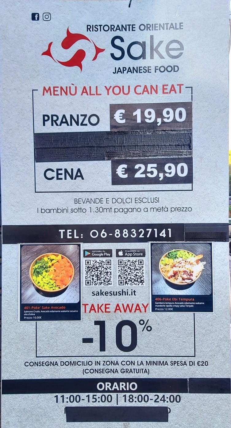 Ristorante Sake Sushi Roma menu 1