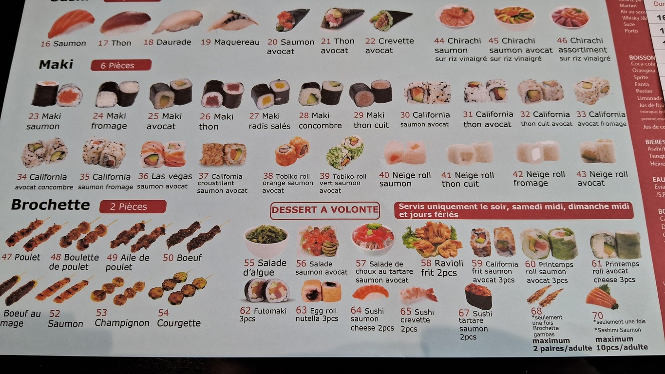 Sushi Chérie menu 3