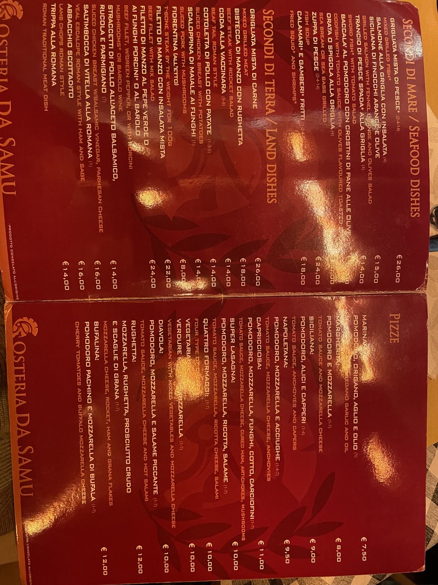 OSTERIA DA SAMU menu 3