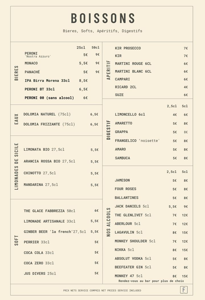 Fabbreza menu 4