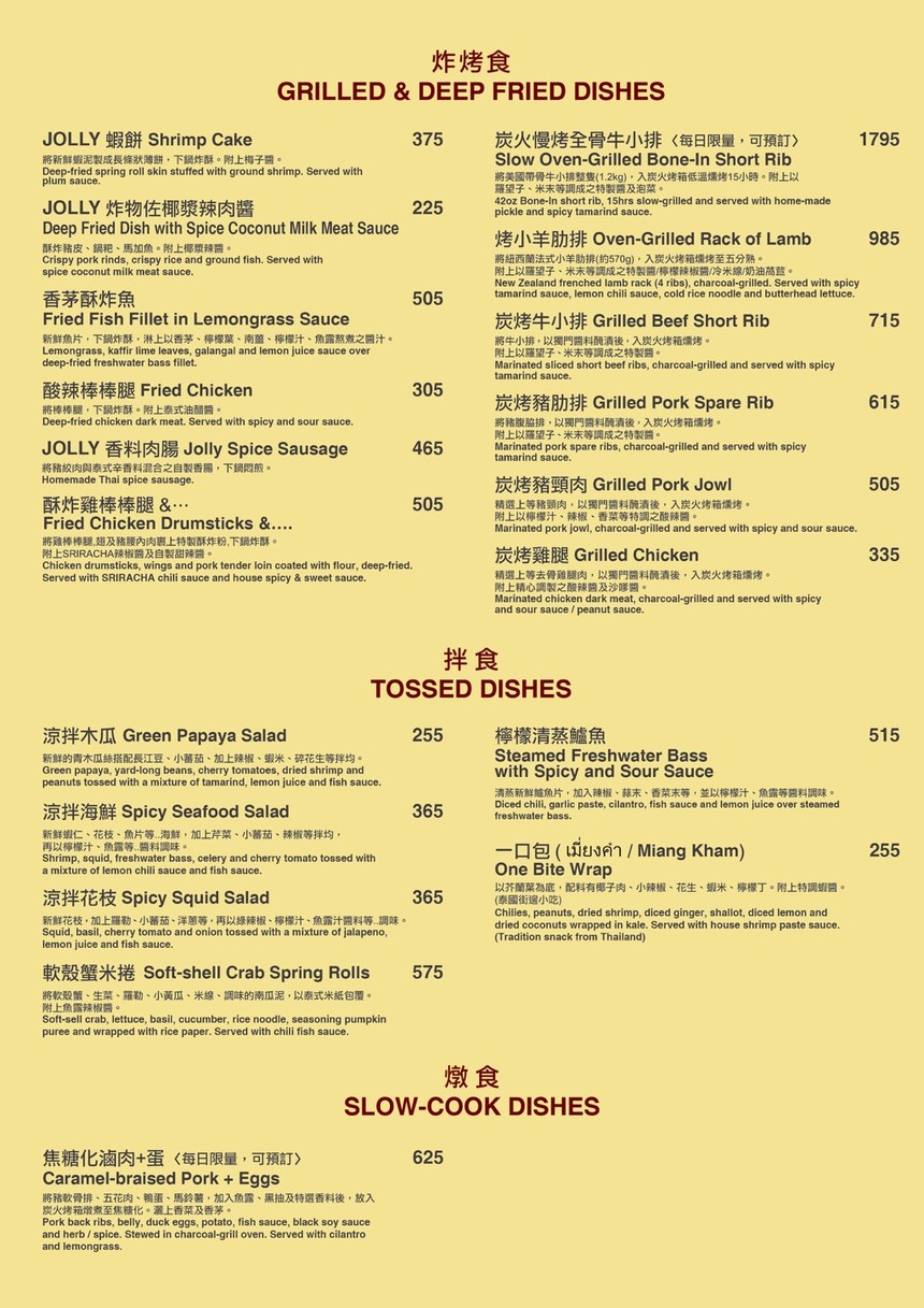 Jolly Shougong niang pi jiu tai shi canting - Neihu dian menu 1