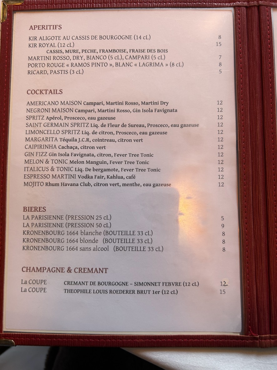 Au Bourguignon du Marais menu 3