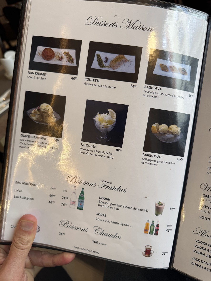 Restaurant Téhéran menu 7
