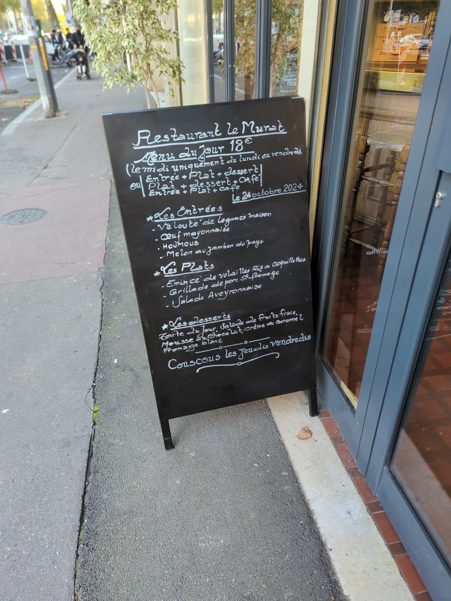 Restaurant Le Murat menu 1