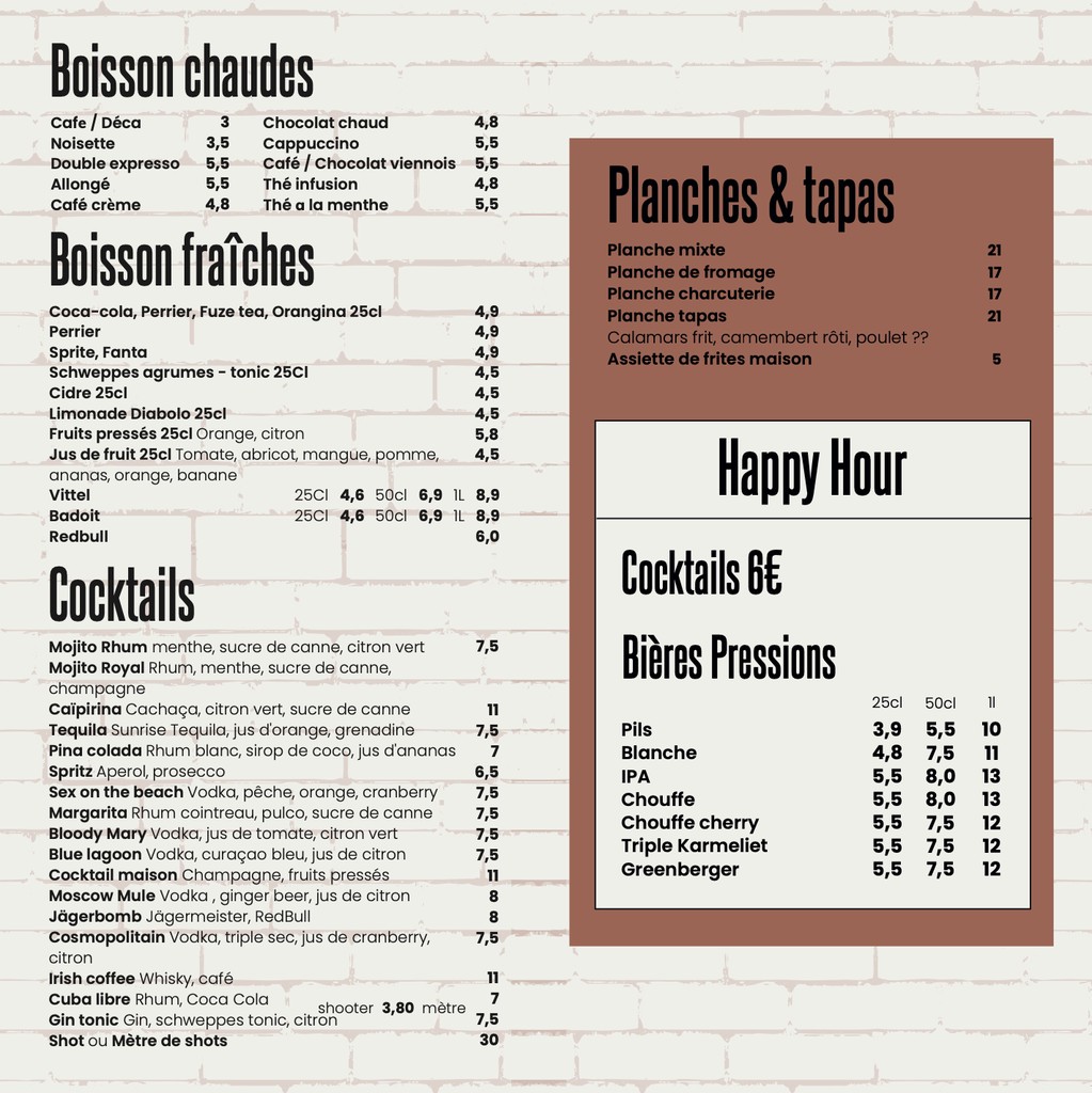 Les Deux Parisiens menu 2