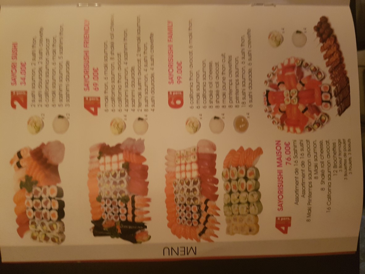 Sayori Sushi menu 4