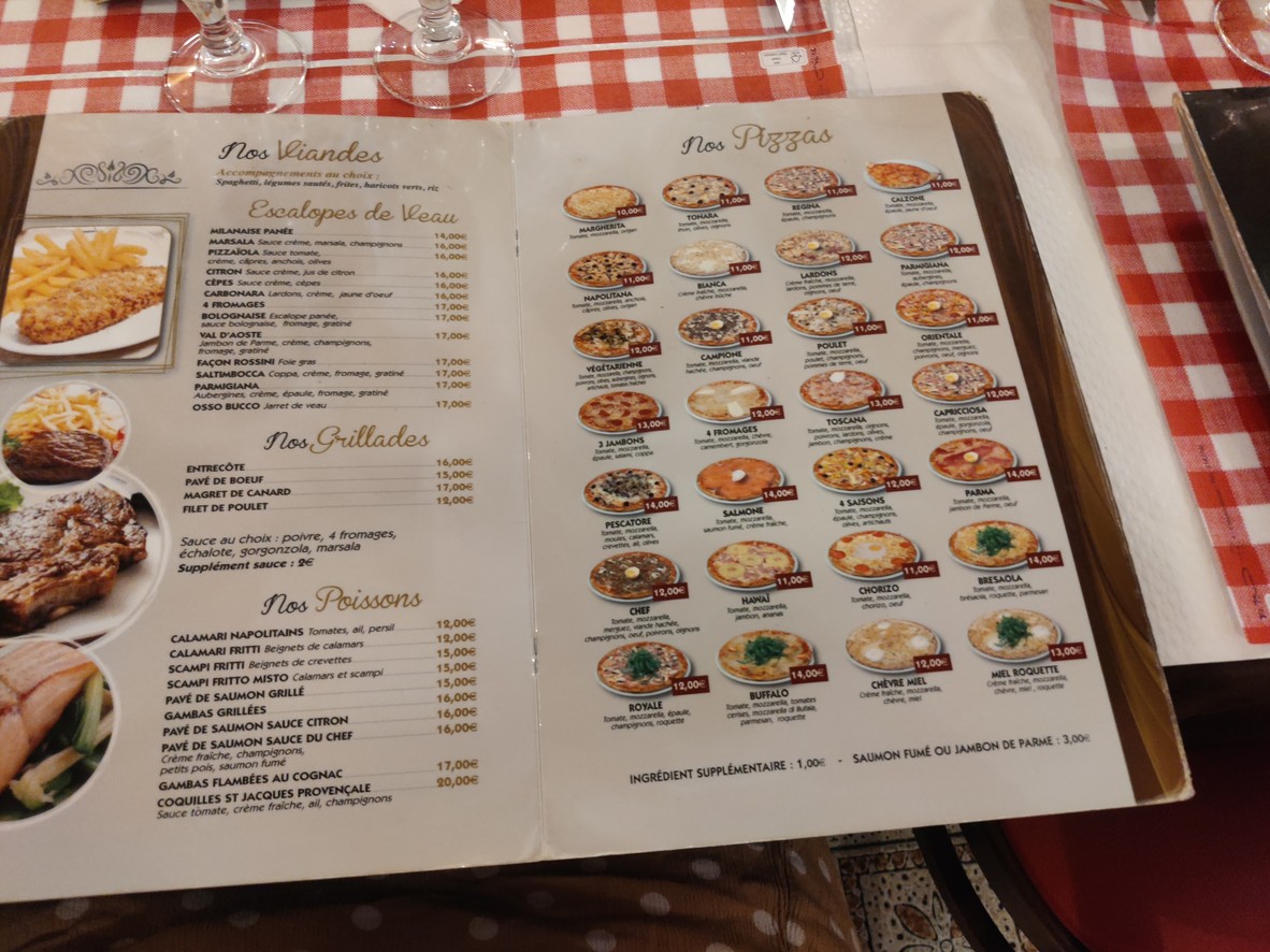 La Toscana menu 1