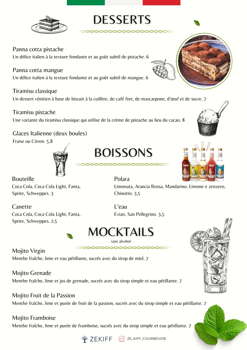 Ze Kiff menu 4