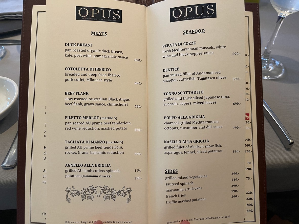Opus Wine Bar menu 3
