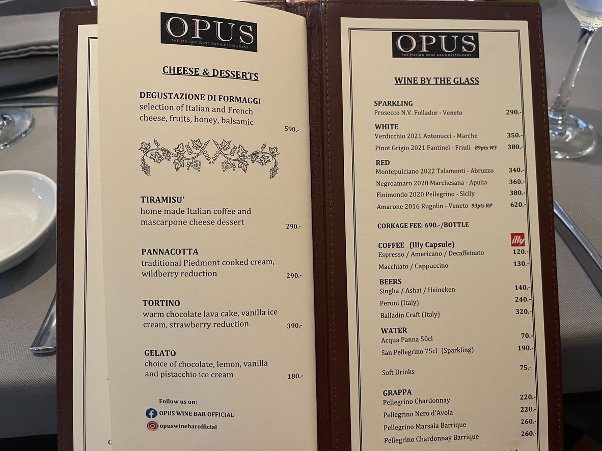 Opus Wine Bar menu 4