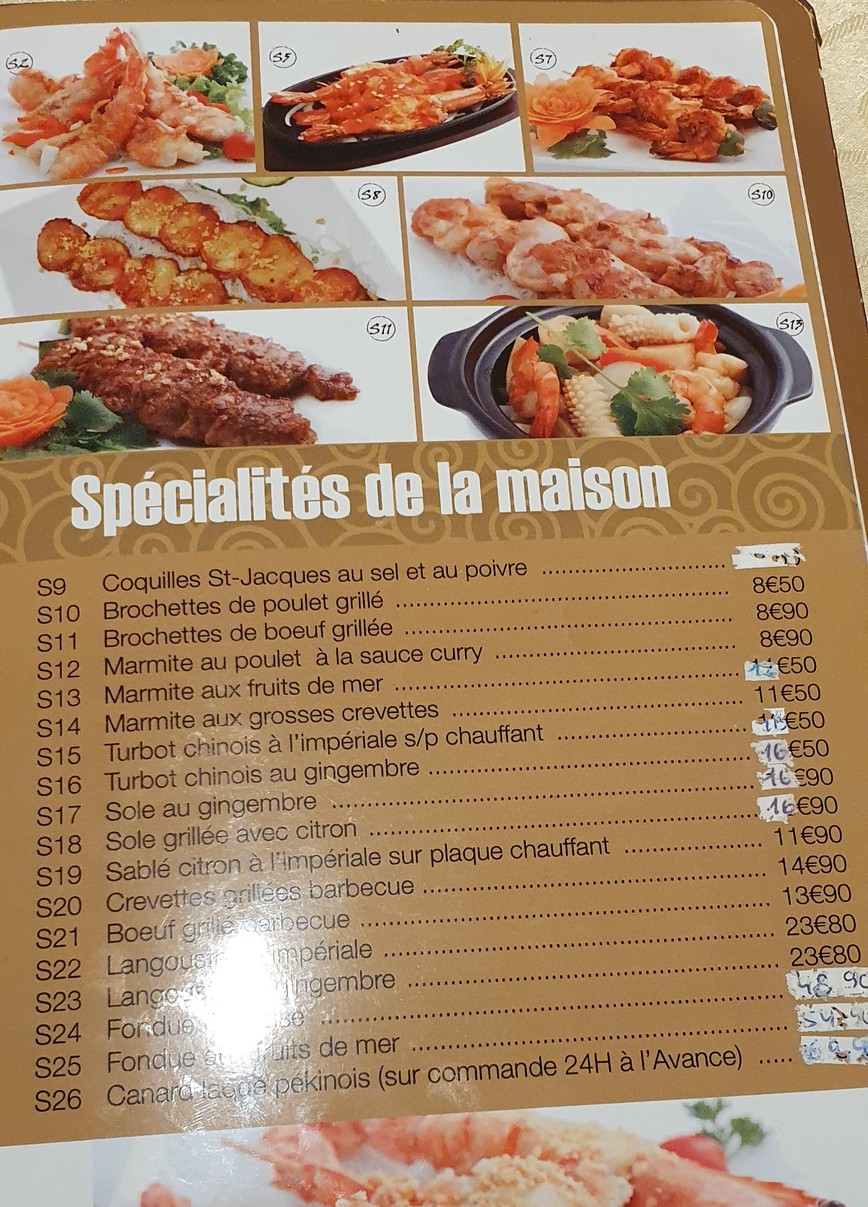 La Grande Muraille menu 4