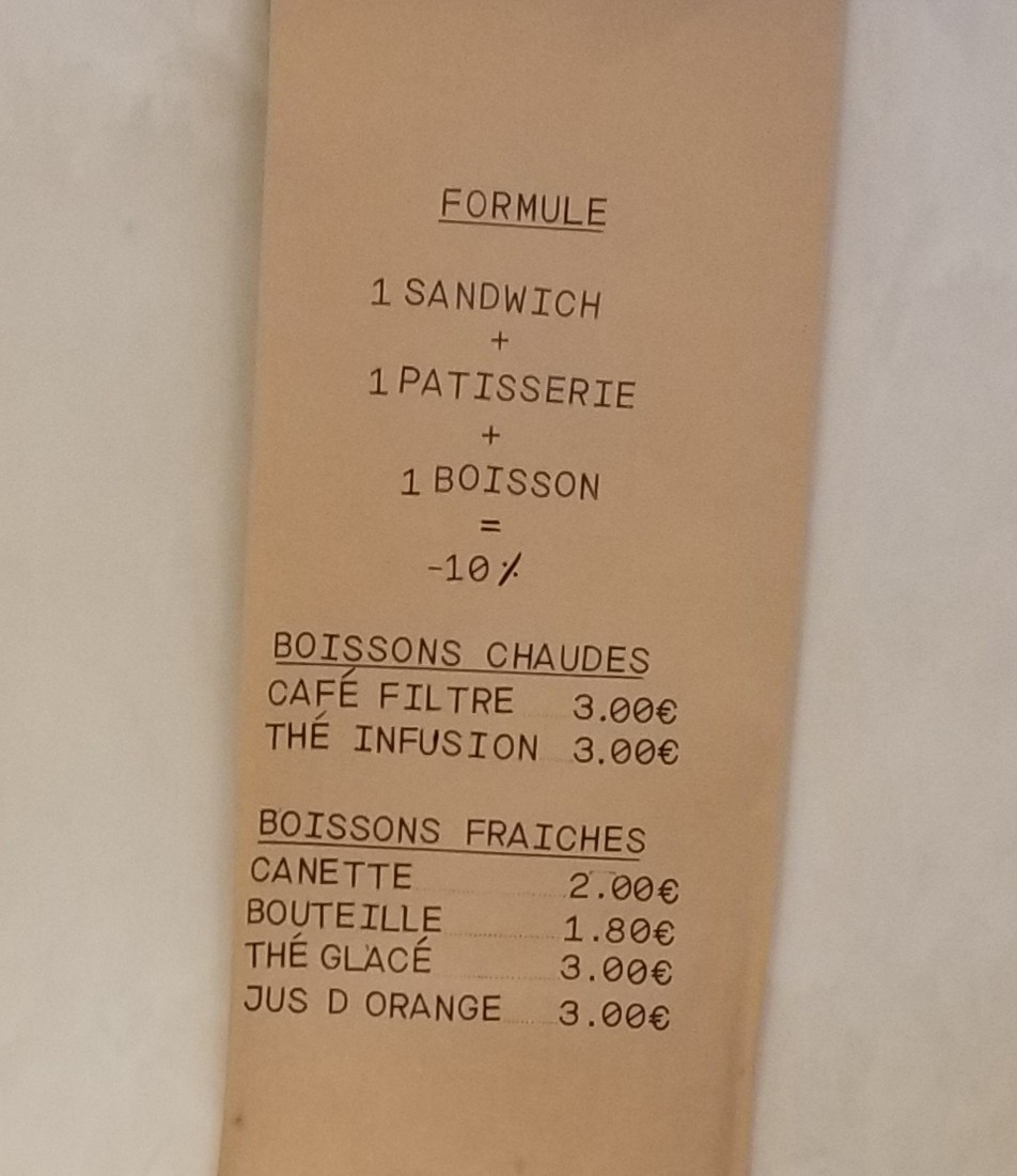 Bulle Boulangerie menu 1