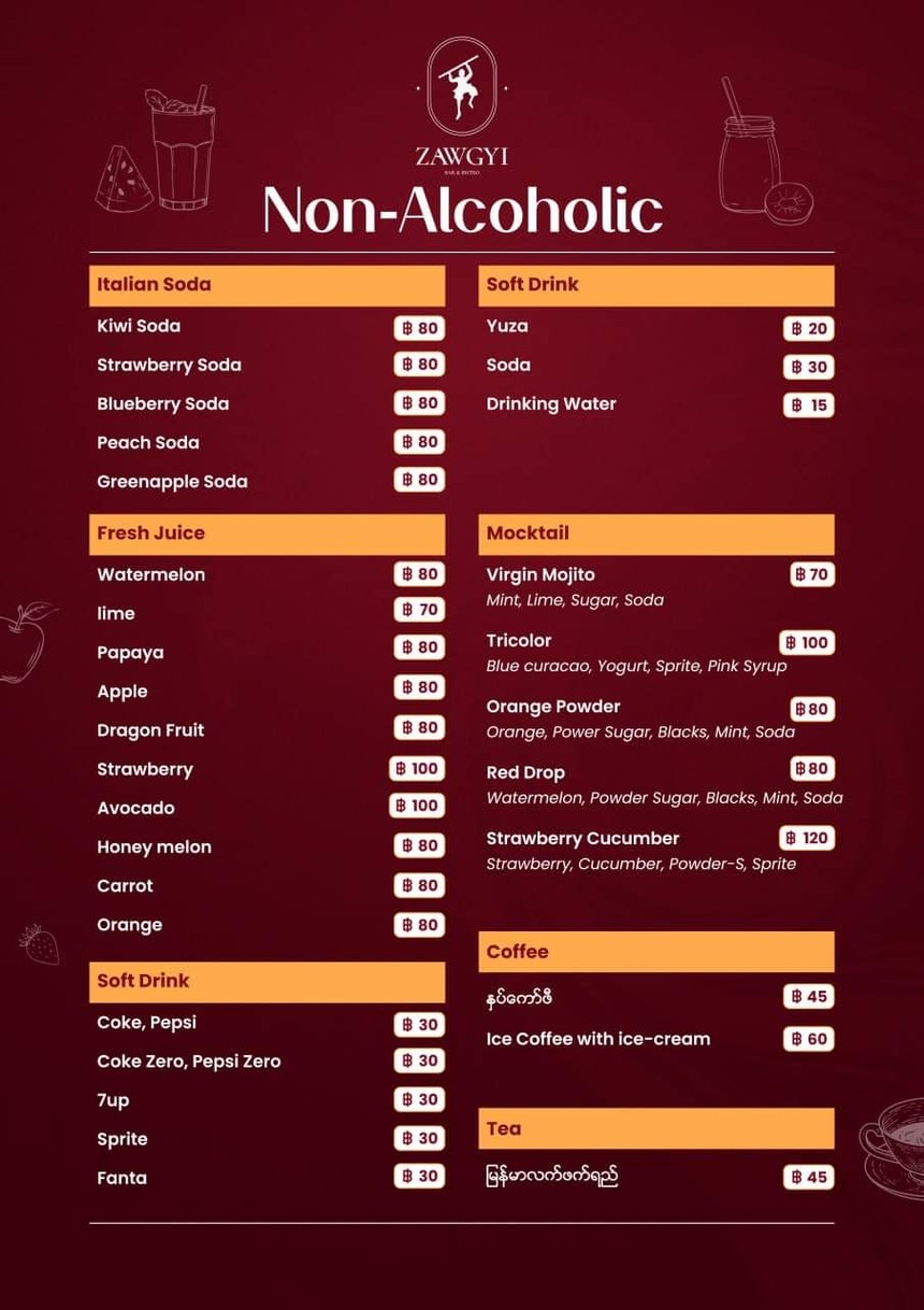 Zawgyi Bar & Bistro (Bangkok) menu 7