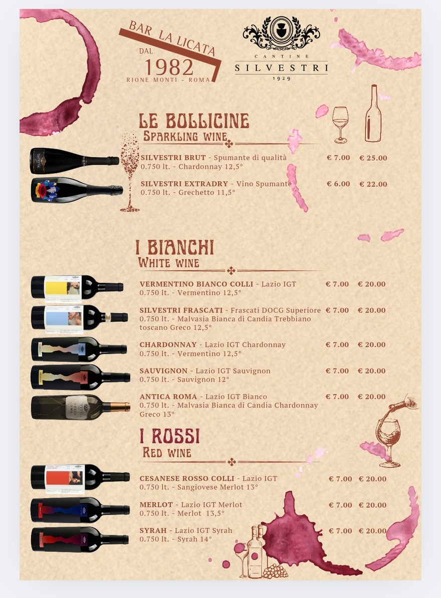 La Licata menu 1