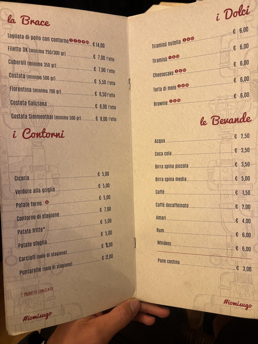 Sugo Ponte Milvio menu 2
