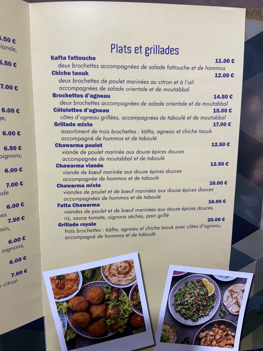 Chez Ailda menu 3