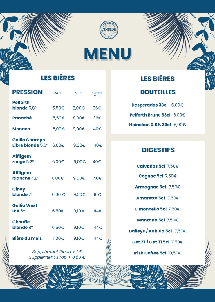 L'Inside restaurant - Portes de Taverny menu 4