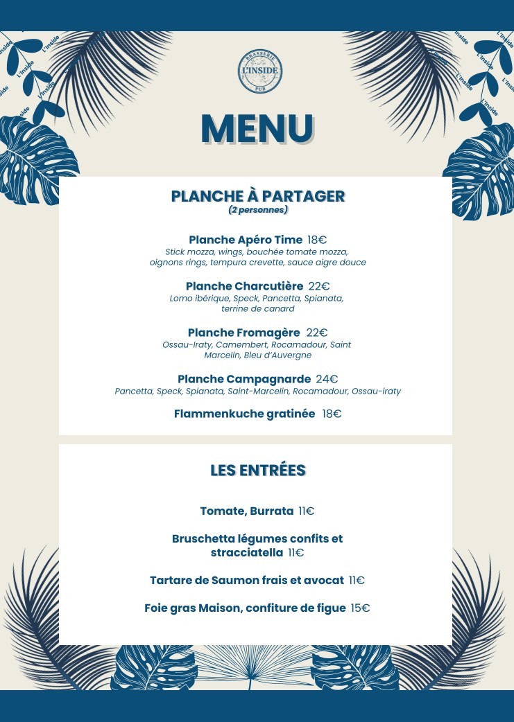 L'Inside restaurant - Portes de Taverny menu 5