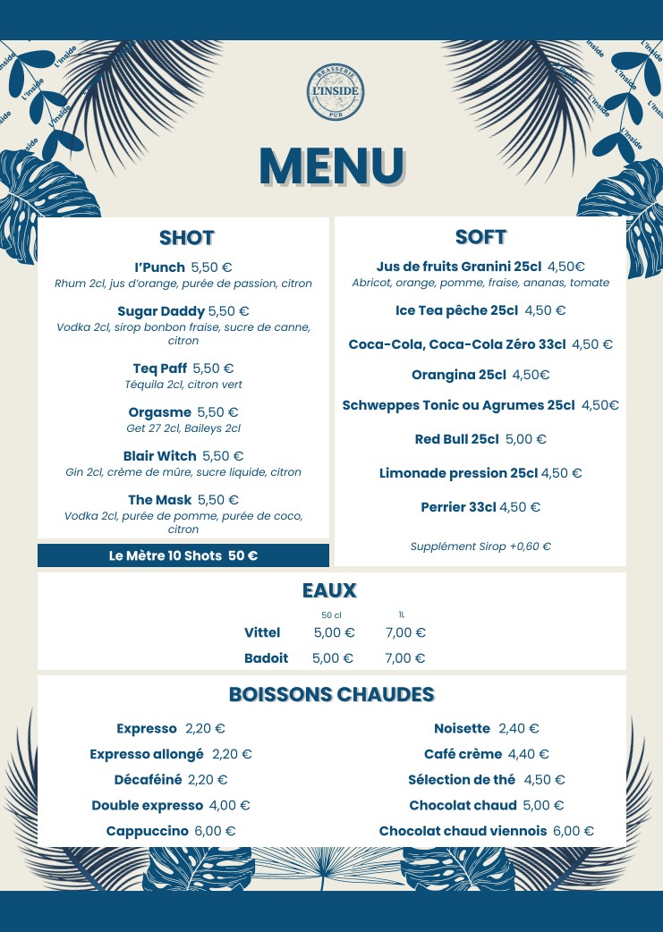 L'Inside restaurant - Portes de Taverny menu 8