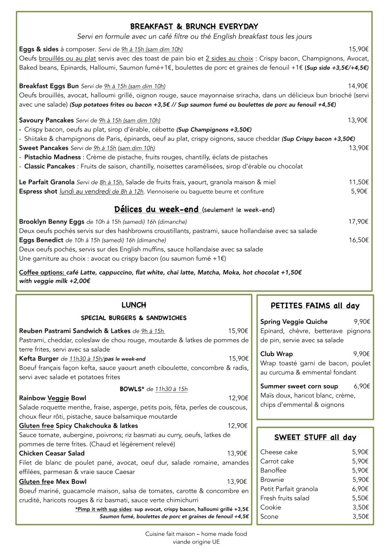 La Compagnie du Café menu 2